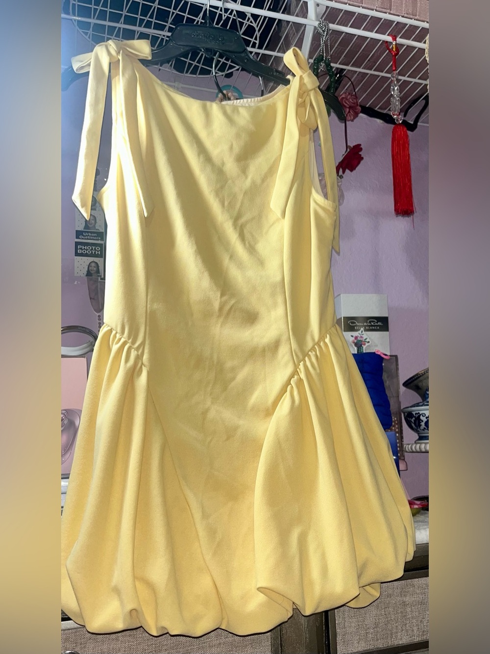 SCULPTURAL BOAT NECK BOWKNOT BUBBLE HEM MINI DRESS - Picture 8 of 9